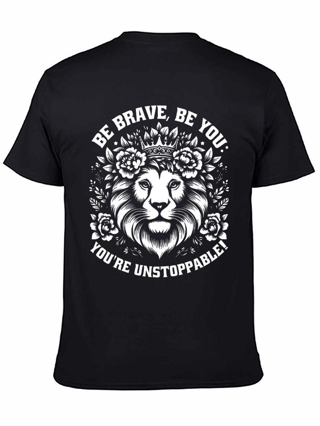 Be Brave Lion Graphic Tee - Black