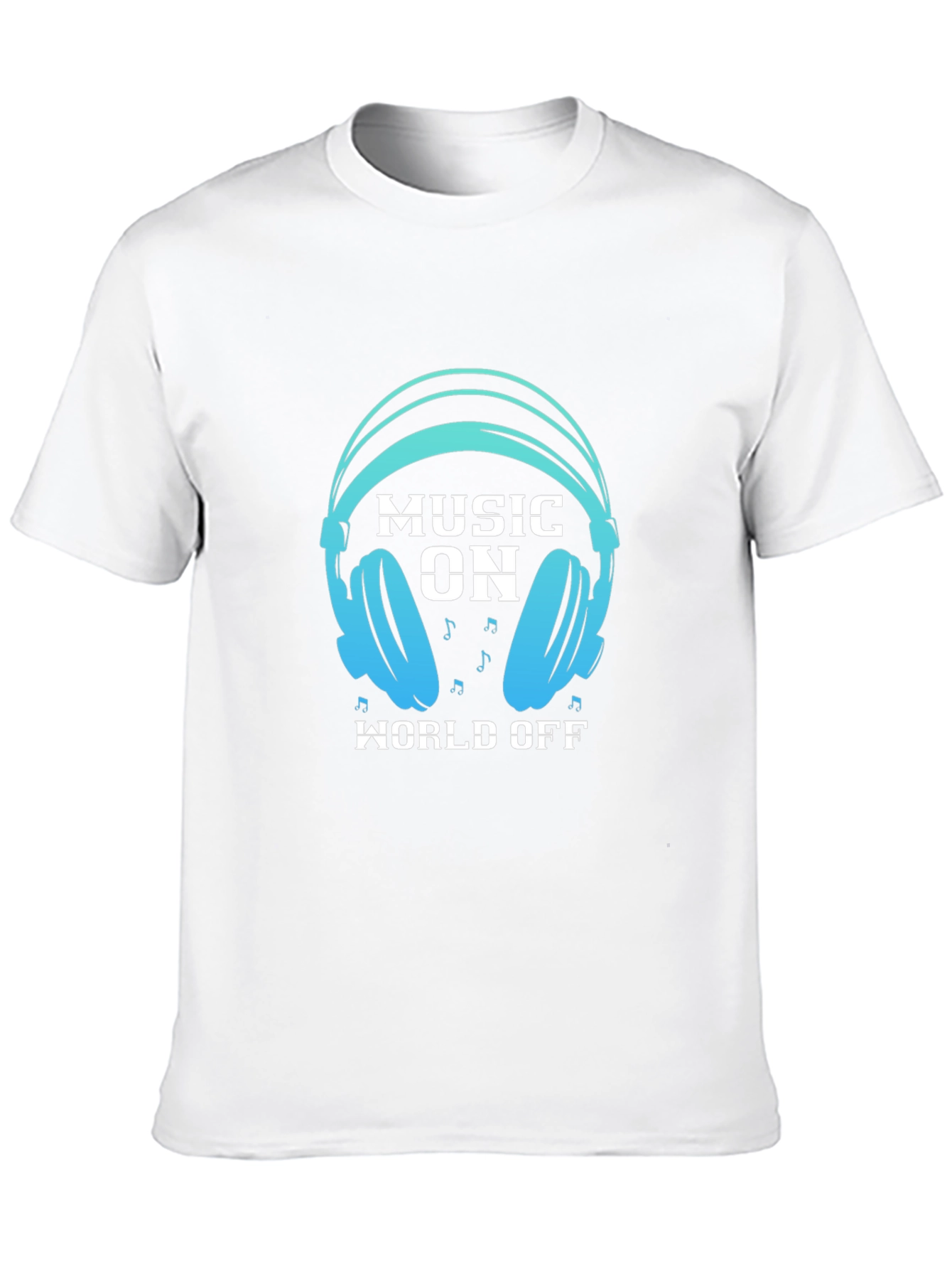 Music On World Off Black Graphic Tee