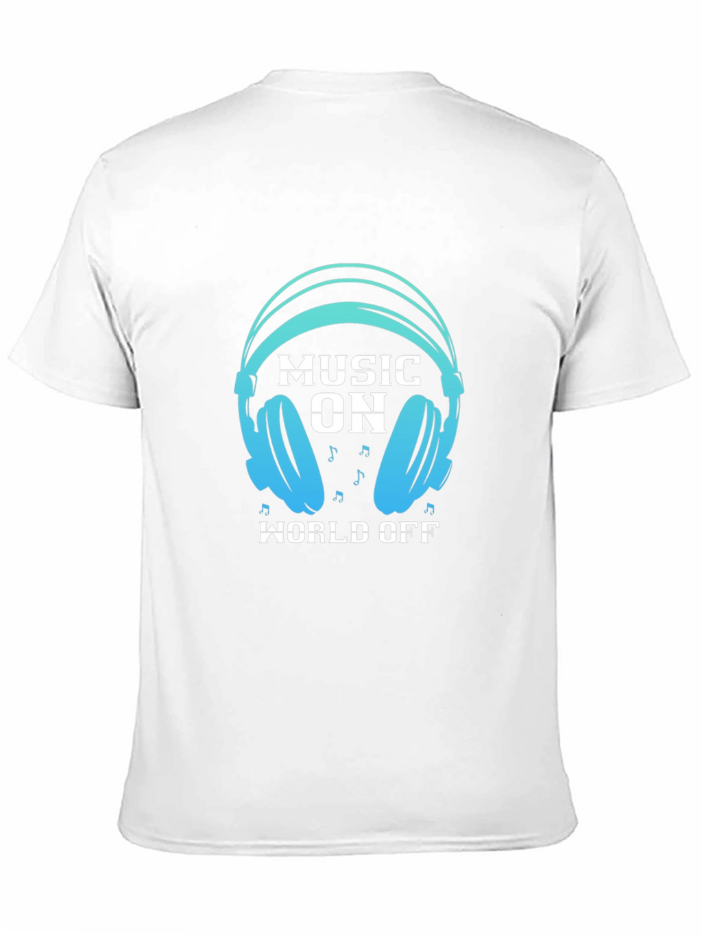 Music On World Off Black Graphic Tee