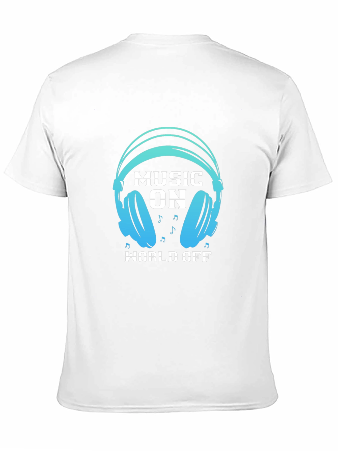 Music On World Off Black Graphic Tee