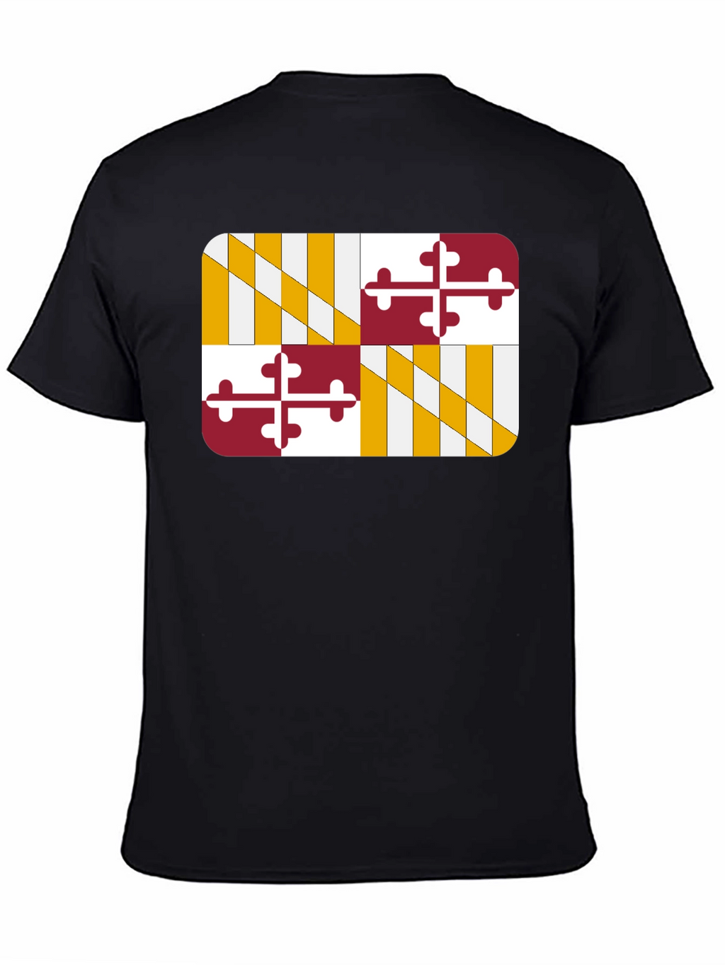 Maryland Flag Graphic Tee - Black Cotton T-Shirt