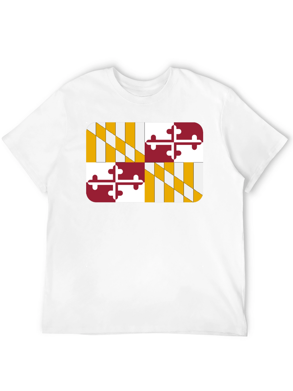 Maryland Flag Graphic Tee - Black Cotton T-Shirt