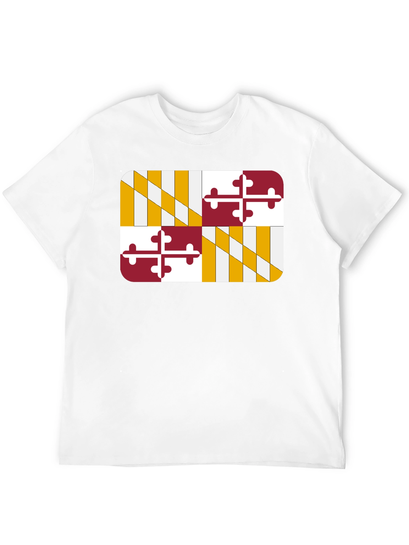 Maryland Flag Graphic Tee - Black Cotton T-Shirt