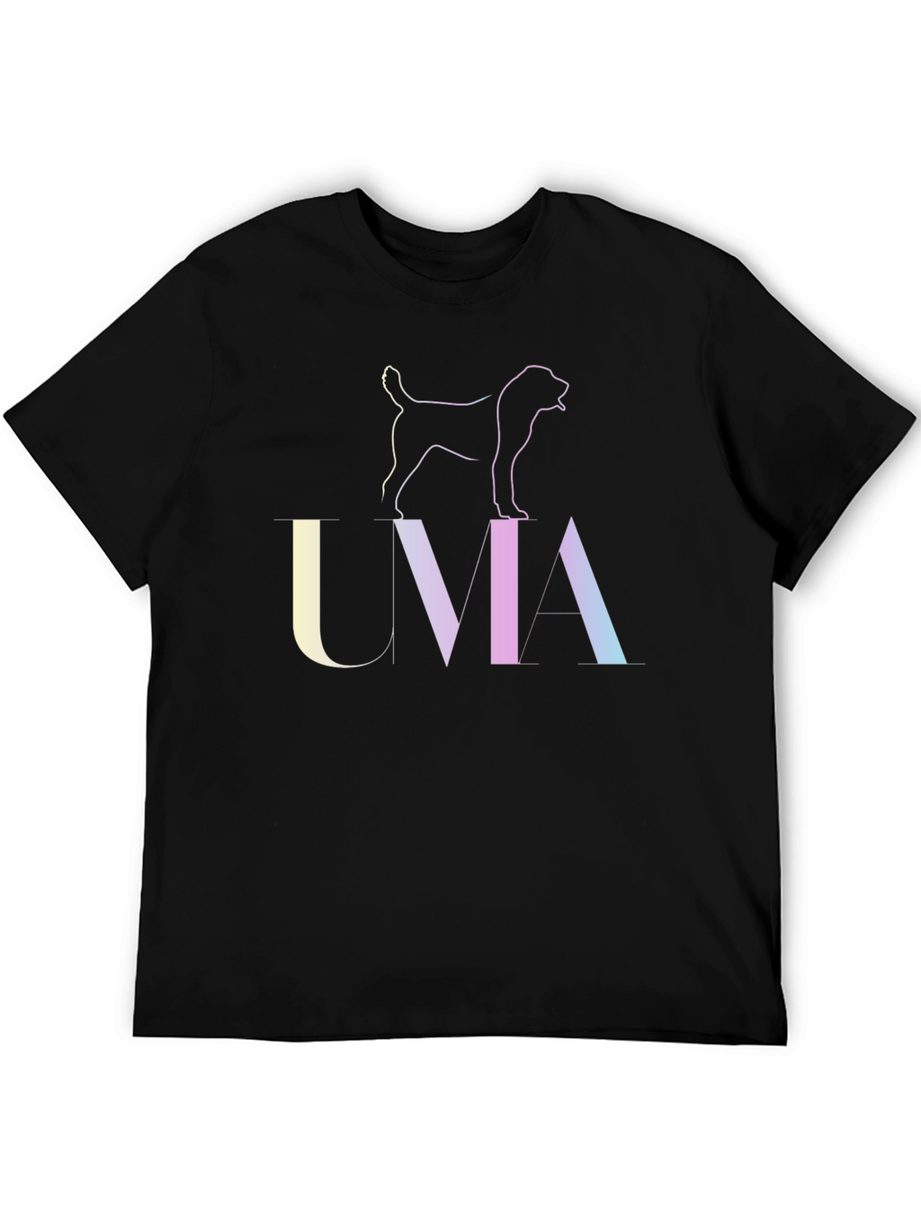 UMA Dog Outline Graphic T-Shirt - Unisex Black Tee