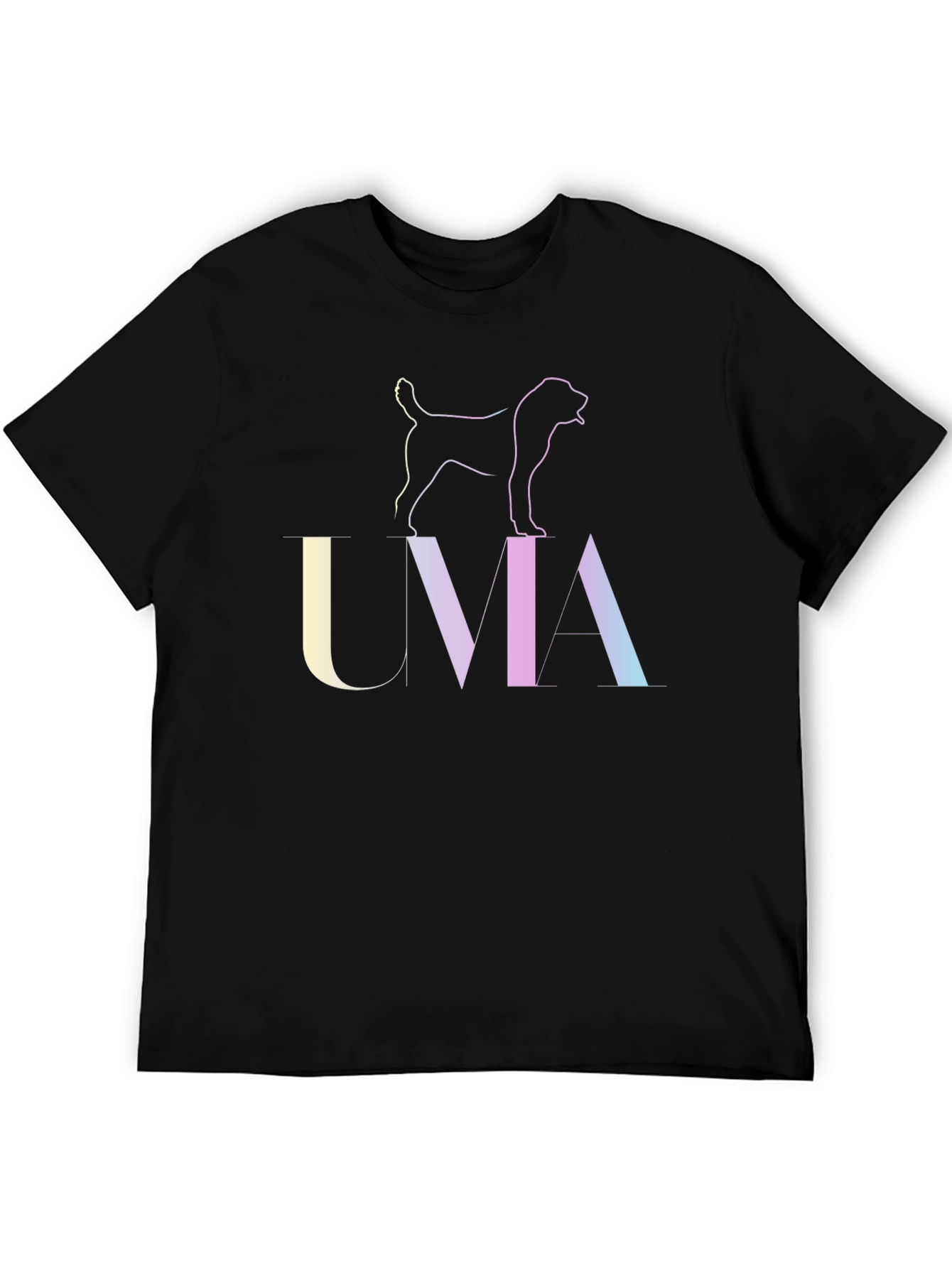 UMA Dog Outline Graphic T-Shirt - Unisex Black Tee