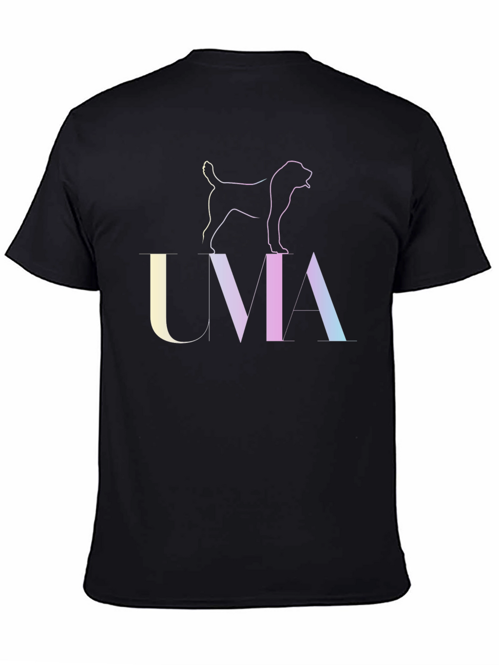 UMA Dog Outline Graphic T-Shirt - Unisex Black Tee