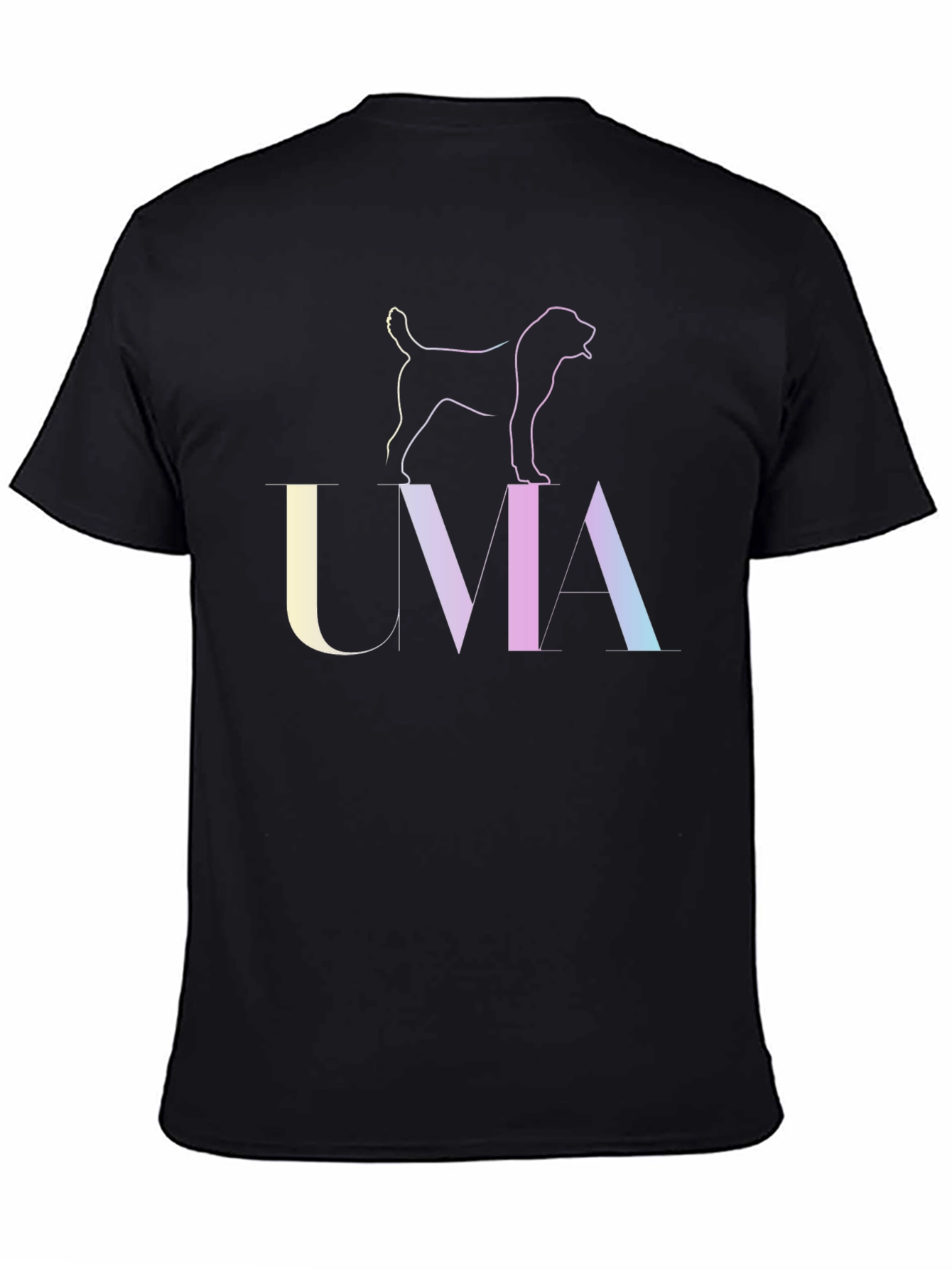 UMA Dog Outline Graphic T-Shirt - Unisex Black Tee