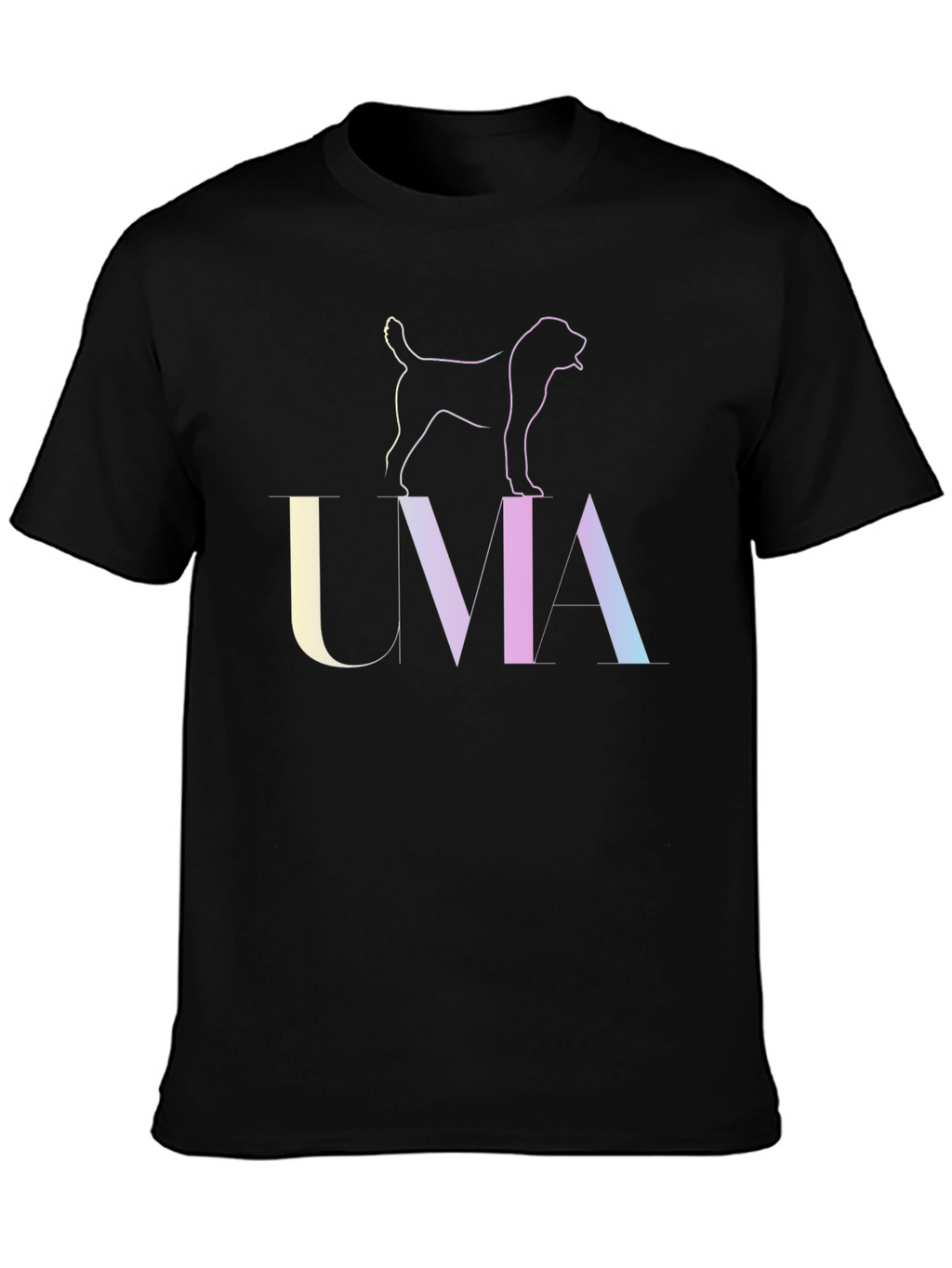 UMA Dog Outline Graphic T-Shirt - Unisex Black Tee
