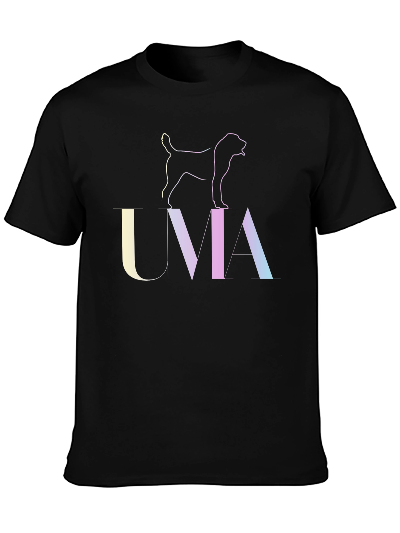 UMA Dog Outline Graphic T-Shirt - Unisex Black Tee