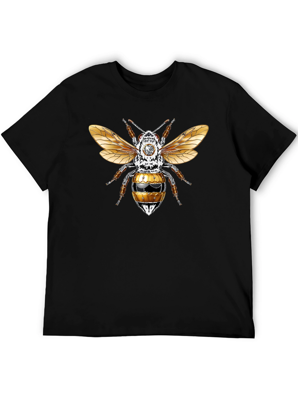 Graphic Tee - Honey Bee Design Black T-Shirt