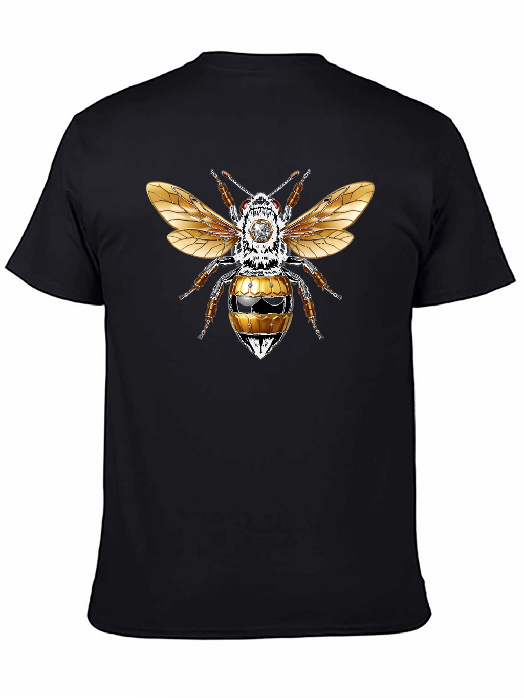 Graphic Tee - Honey Bee Design Black T-Shirt