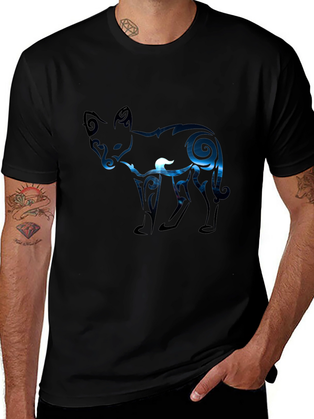Fox Silhouette Graphic Tee - Black