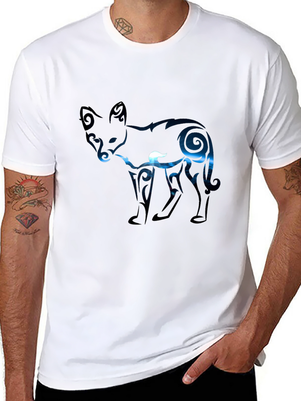 Fox Silhouette Graphic Tee - Black