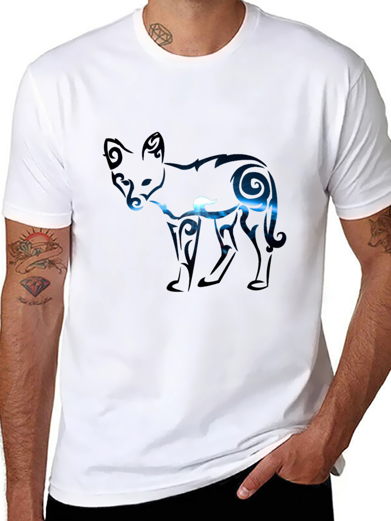 Fox Silhouette Graphic Tee - Black