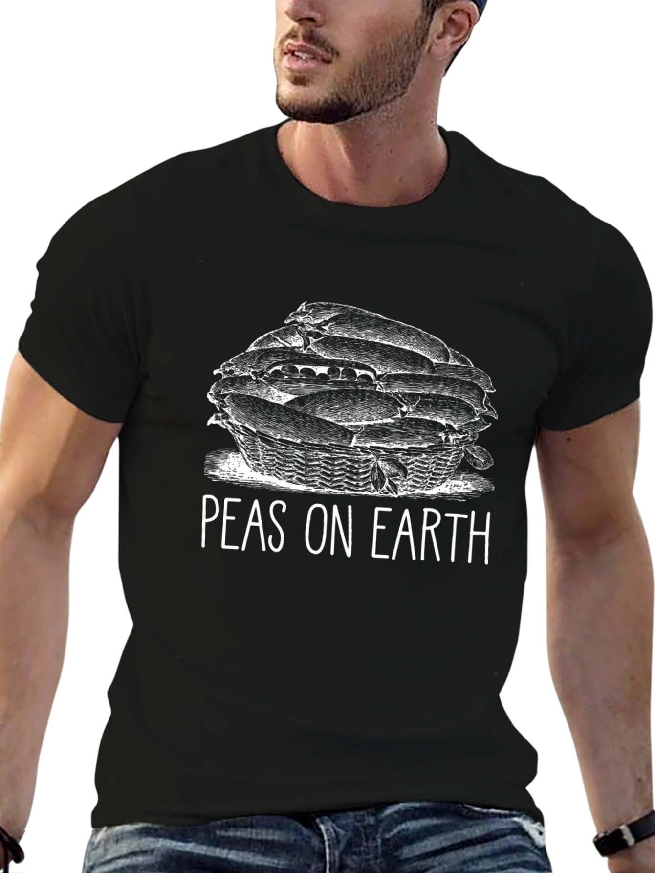 Peas on Earth Graphic T-Shirt - Black