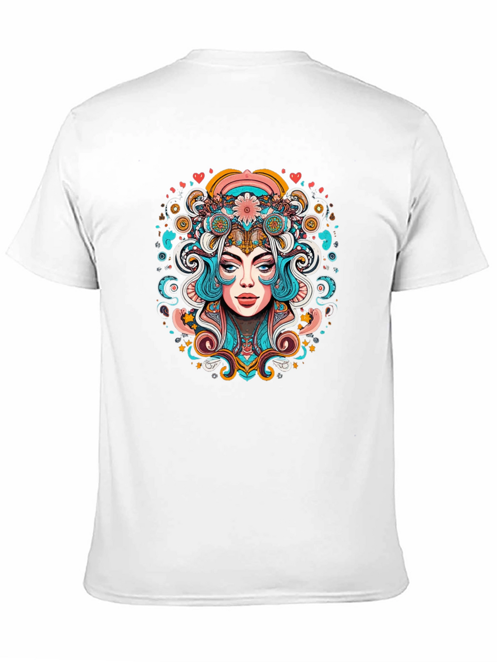 Psychedelic Woman Graphic Tee - Black Unisex T-Shirt