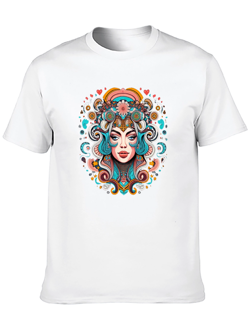 Psychedelic Woman Graphic Tee - Black Unisex T-Shirt