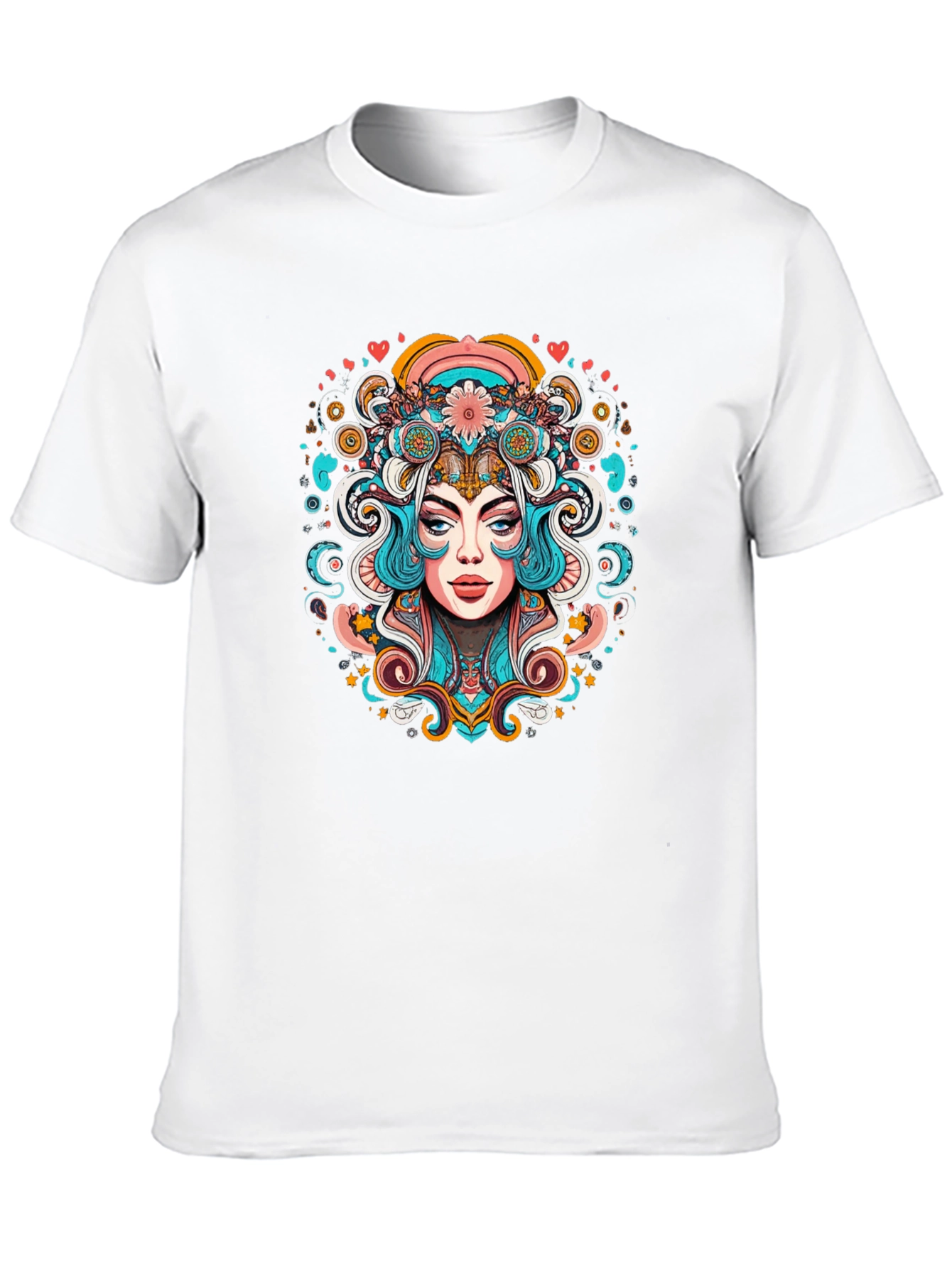 Psychedelic Woman Graphic Tee - Black Unisex T-Shirt