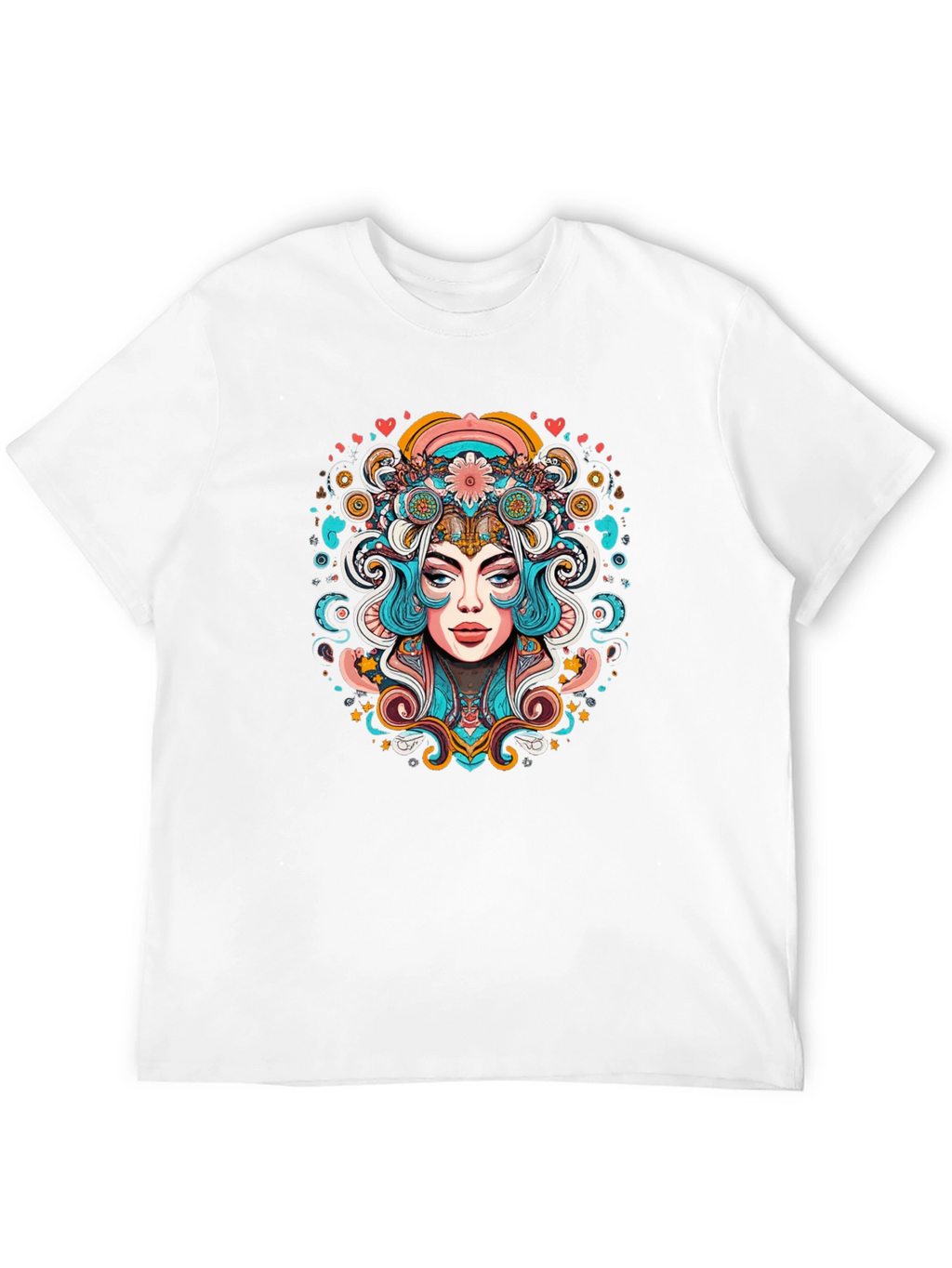 Psychedelic Woman Graphic Tee - Black Unisex T-Shirt