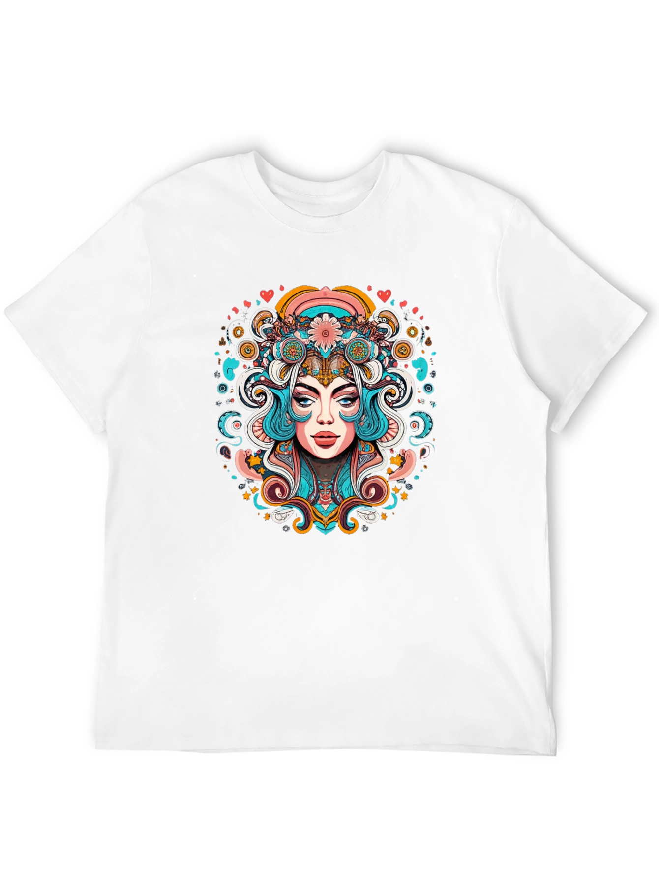 Psychedelic Woman Graphic Tee - Black Unisex T-Shirt