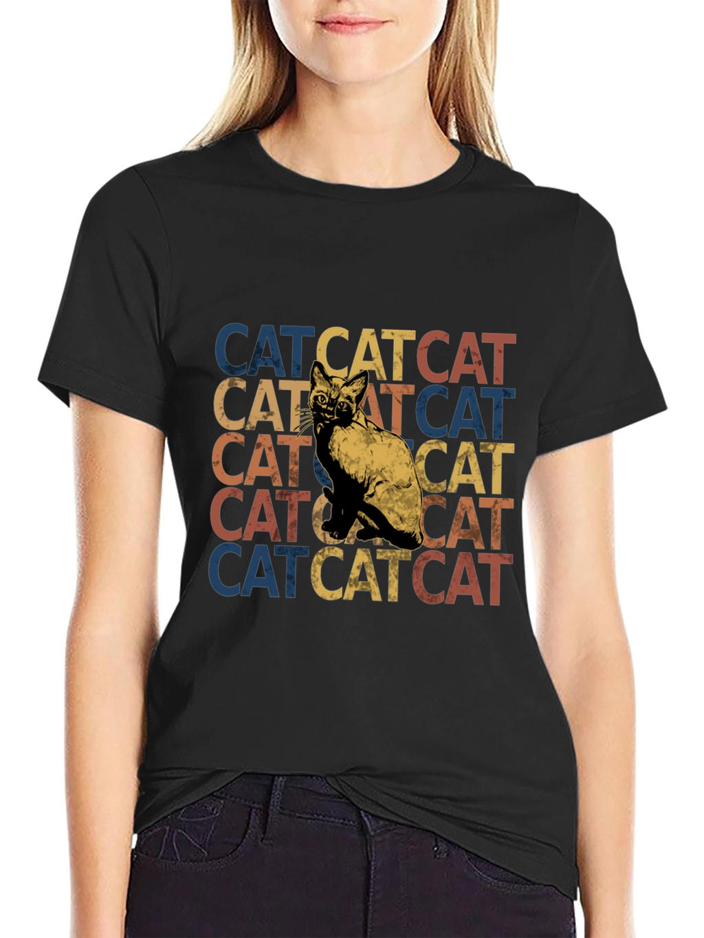 Retro Cat Stack T-Shirt