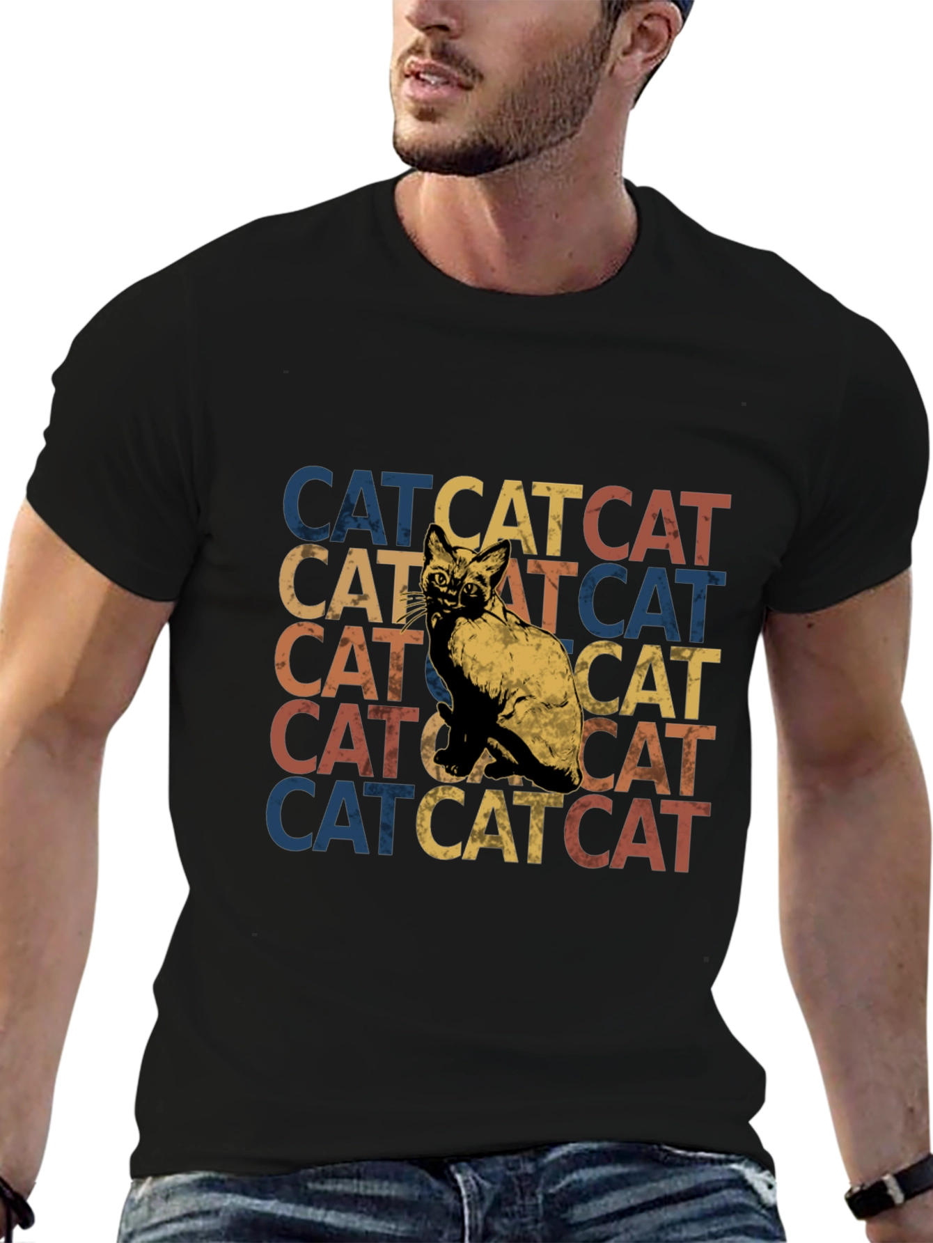 Retro Cat Stack T-Shirt