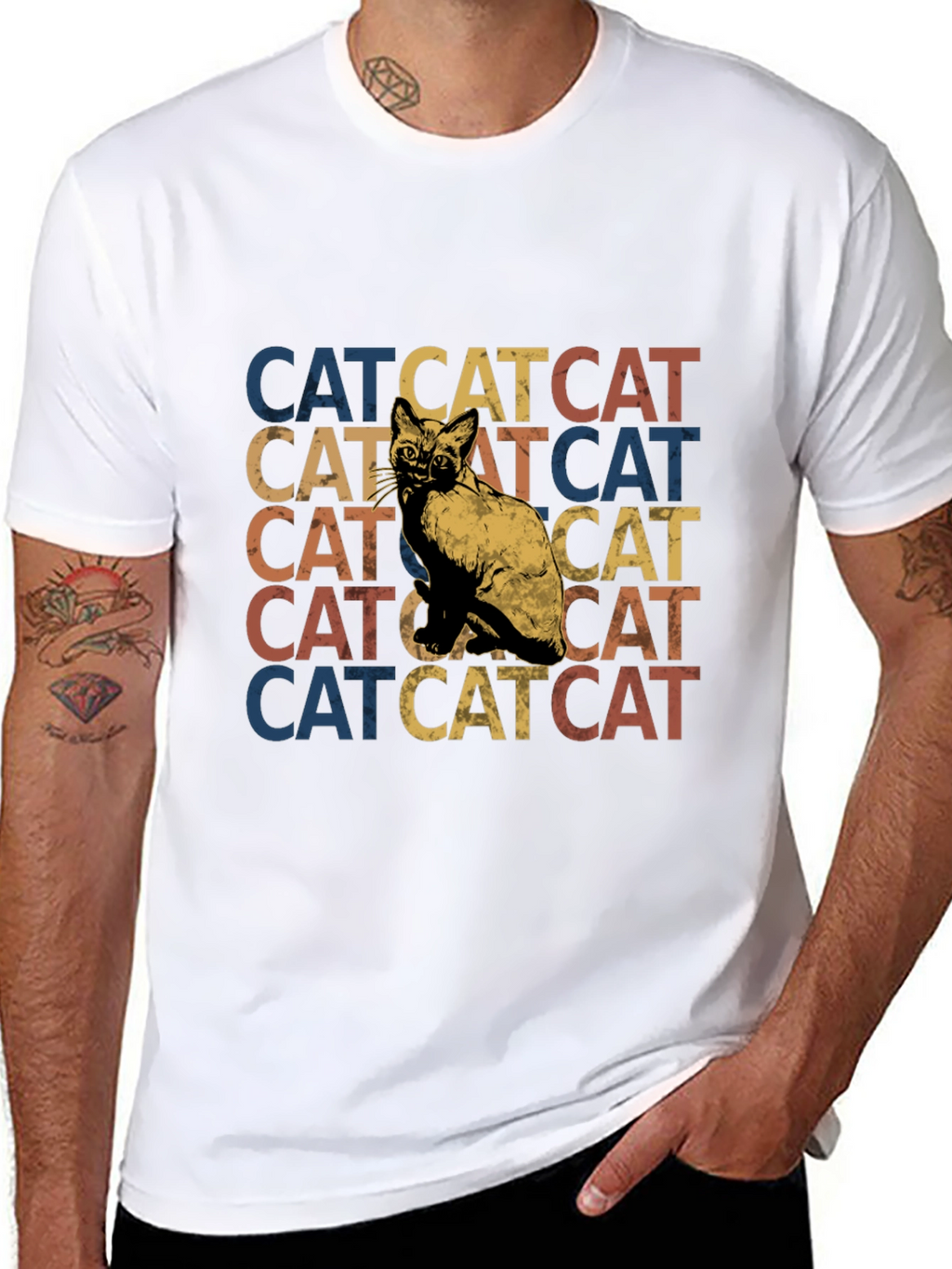 Retro Cat Stack T-Shirt
