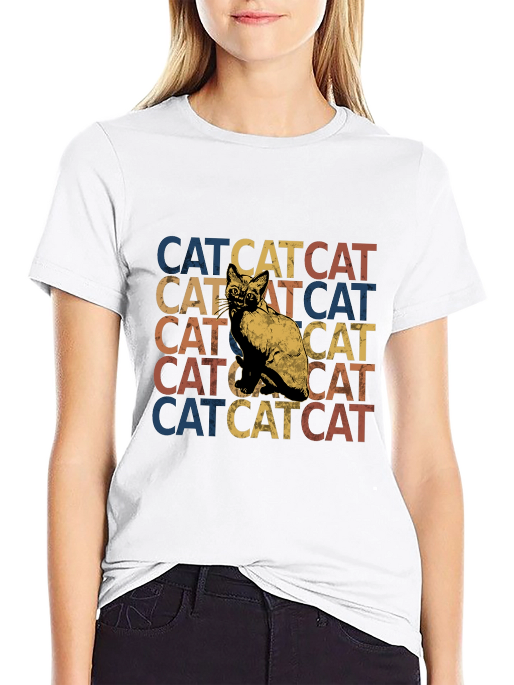 Retro Cat Stack T-Shirt