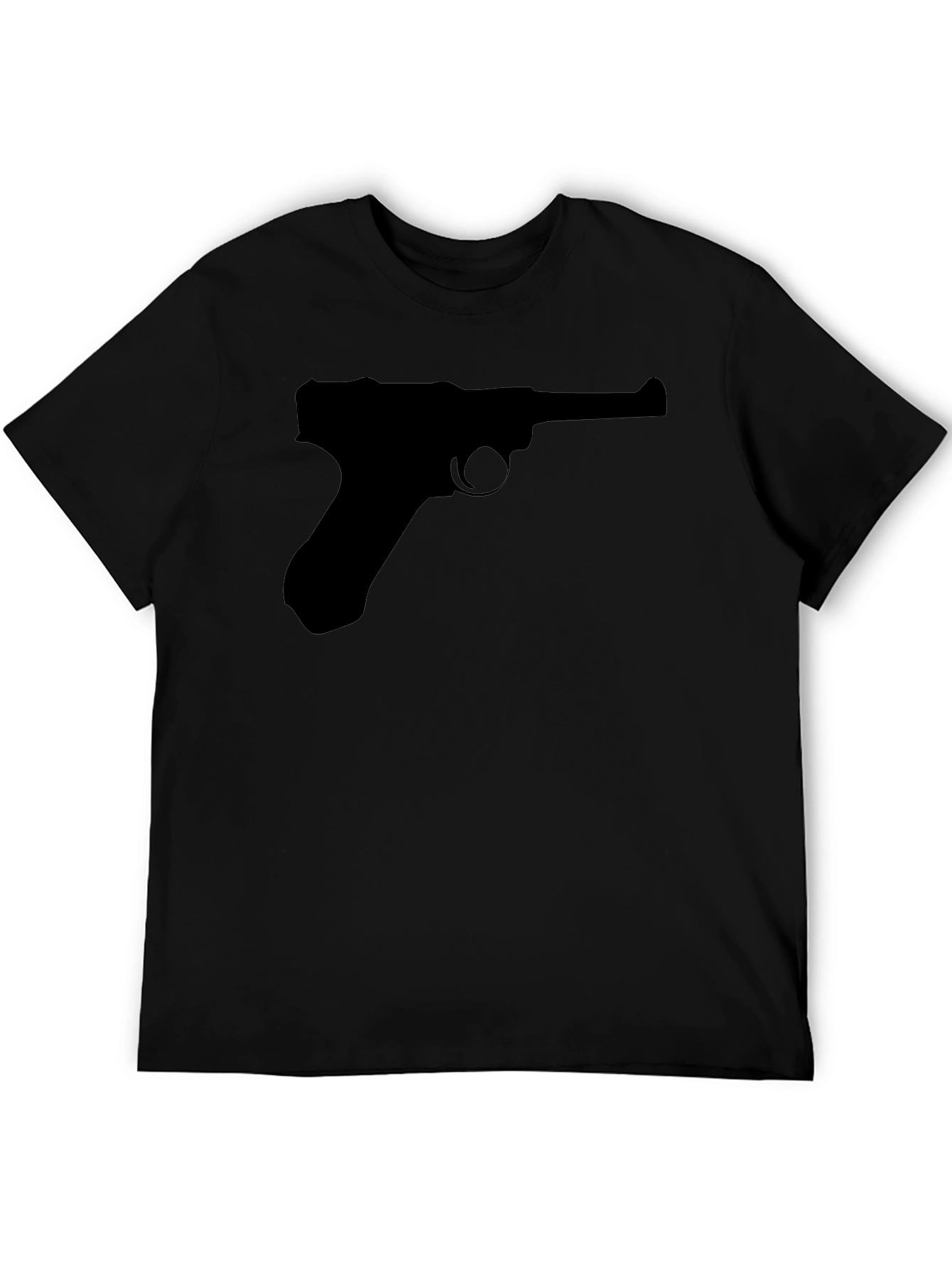 Gun Silhouette Graphic Tee - Black