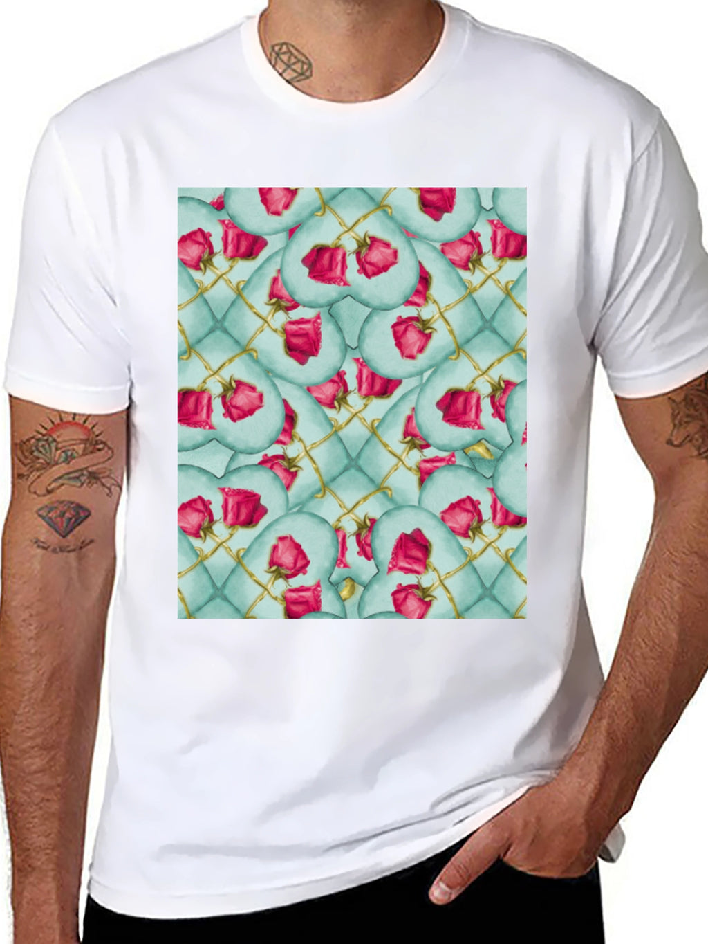 Rose Heart Quilted Pattern Tee