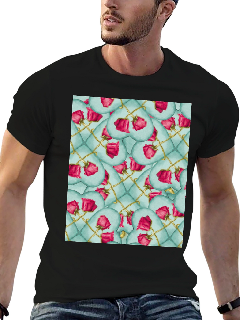 Rose Heart Quilted Pattern Tee