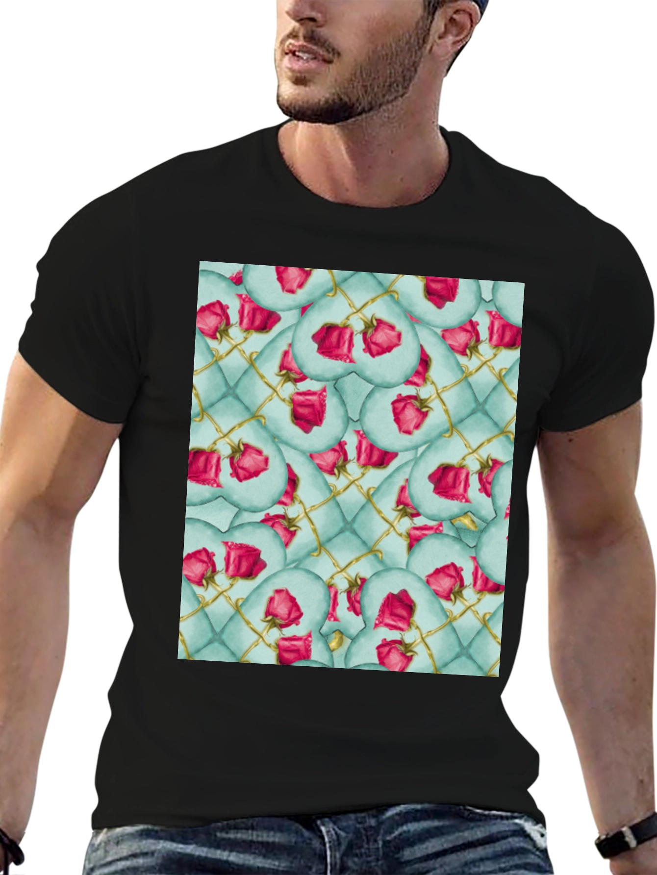 Rose Heart Quilted Pattern Tee