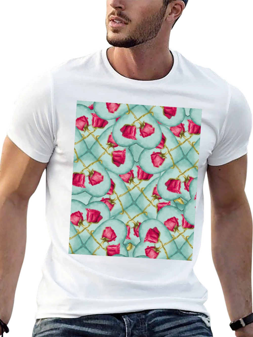 Rose Heart Quilted Pattern Tee