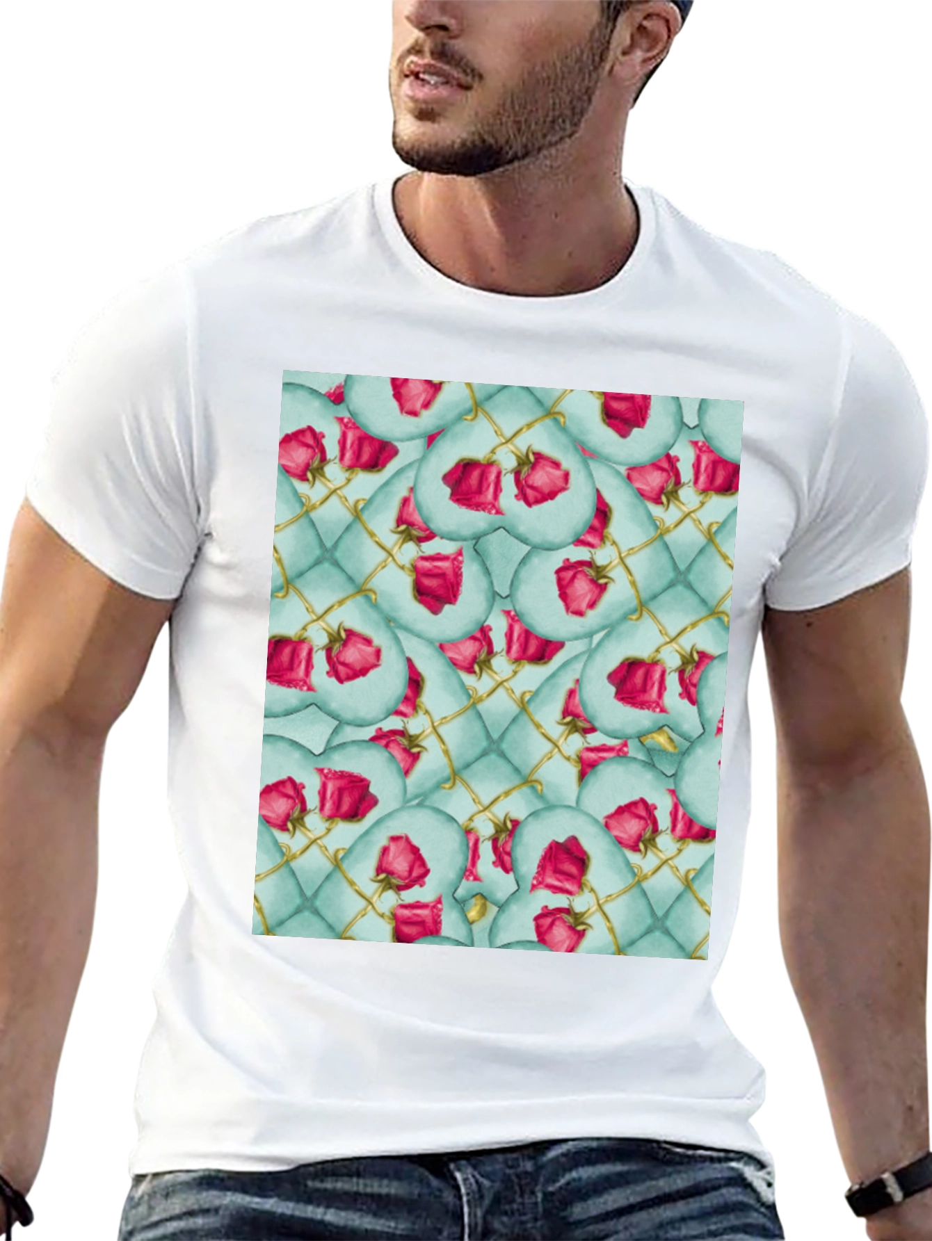 Rose Heart Quilted Pattern Tee