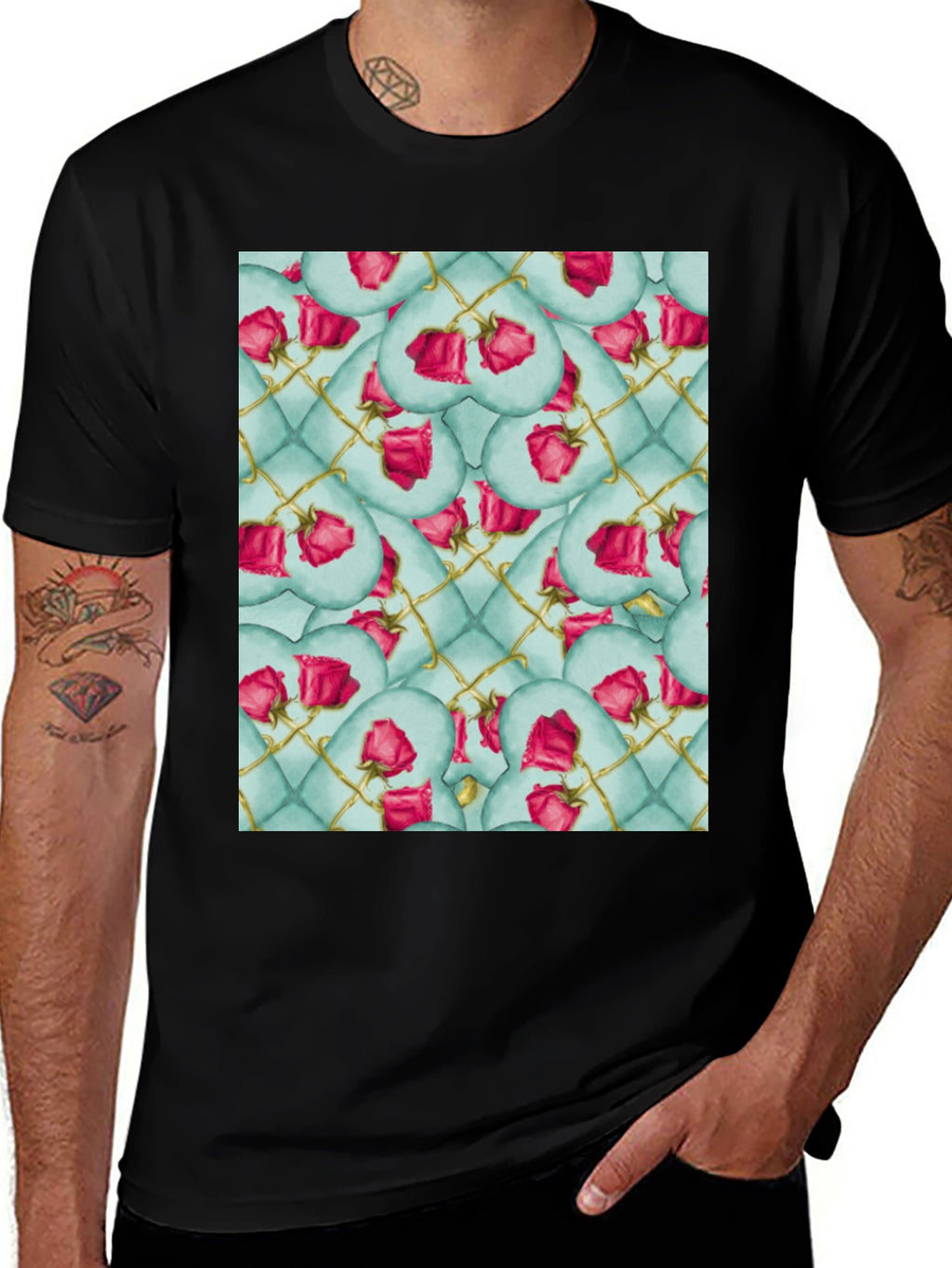 Rose Heart Quilted Pattern Tee