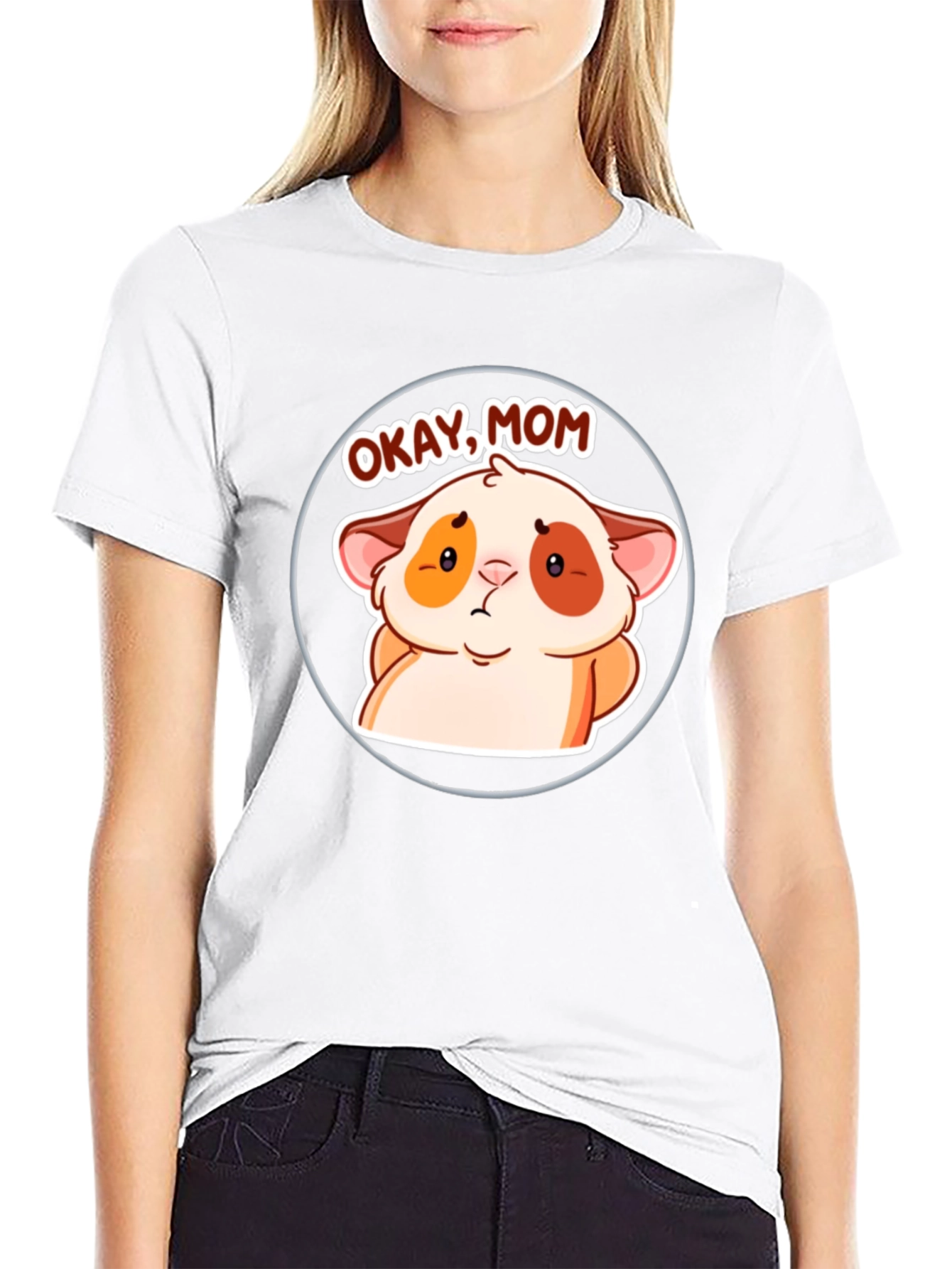 Okay Mom! Cute Hamster Cartoon T-Shirt