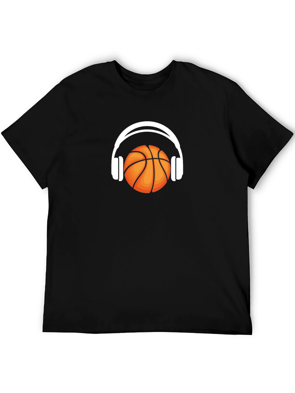 Basketball Headphones Graphic T-Shirt - Stylish Mens Tee