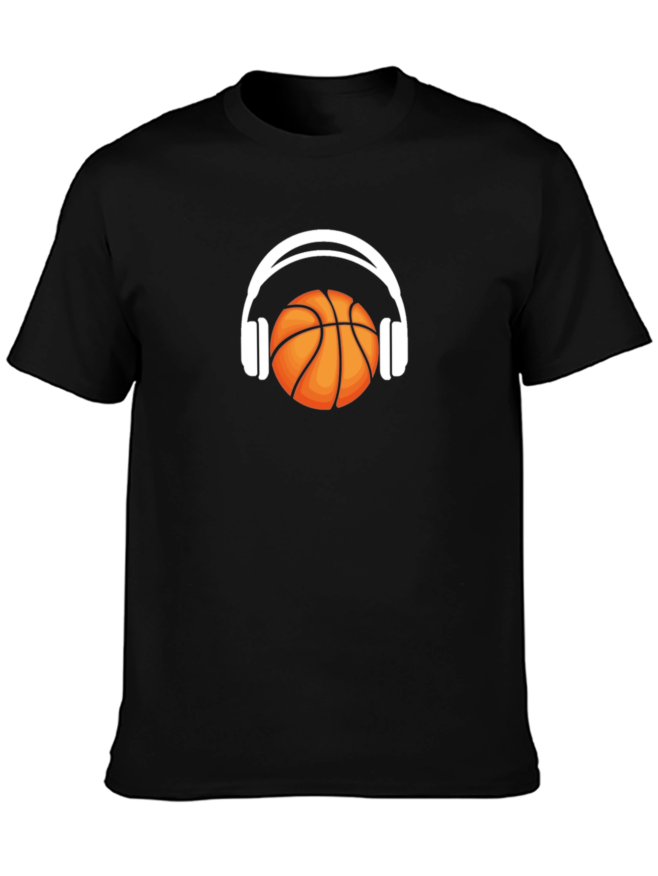Basketball Headphones Graphic T-Shirt - Stylish Mens Tee
