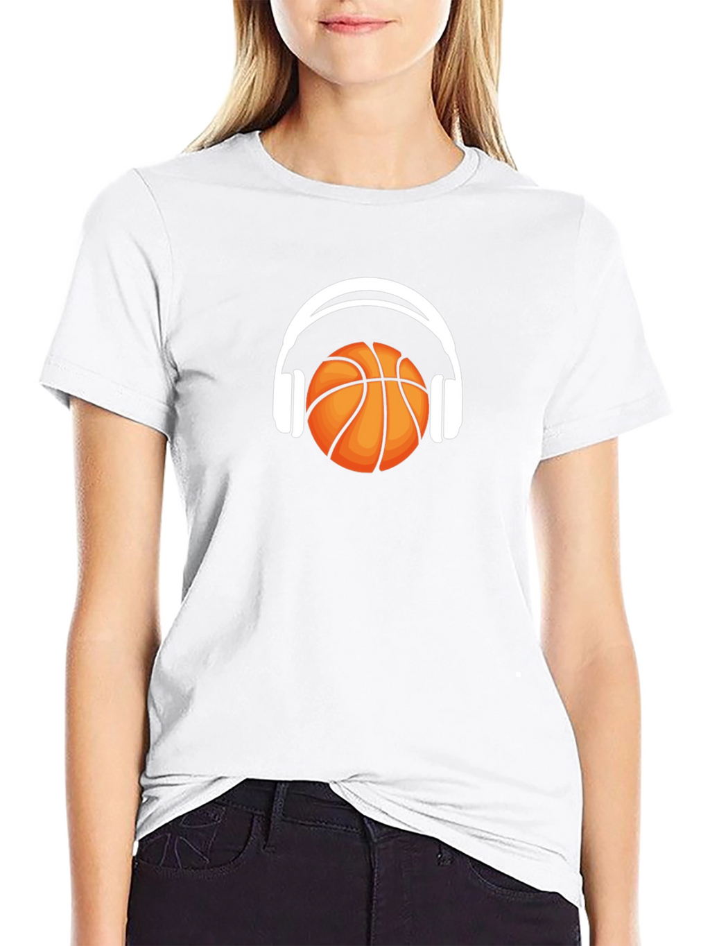 Basketball Headphones Graphic T-Shirt - Stylish Mens Tee