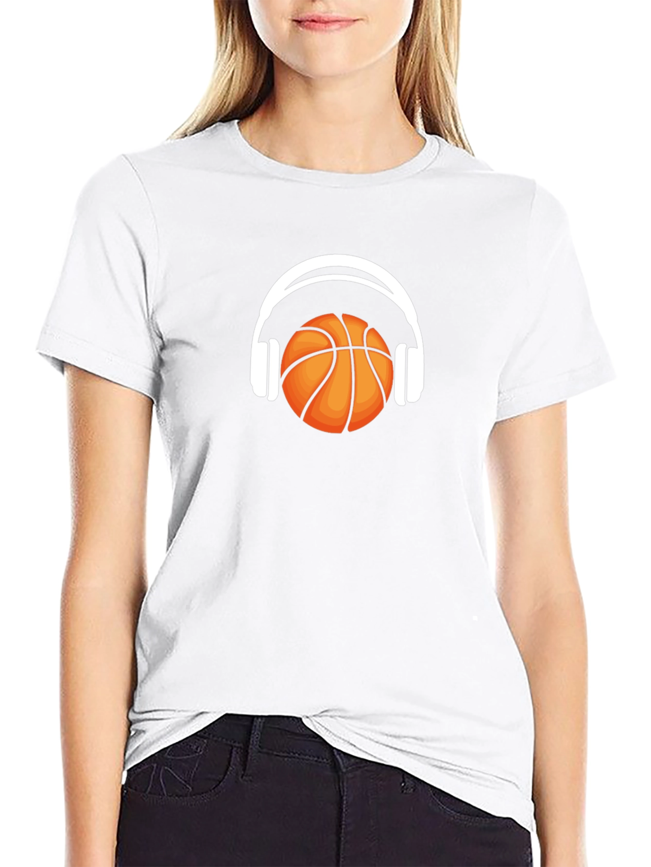 Basketball Headphones Graphic T-Shirt - Stylish Mens Tee