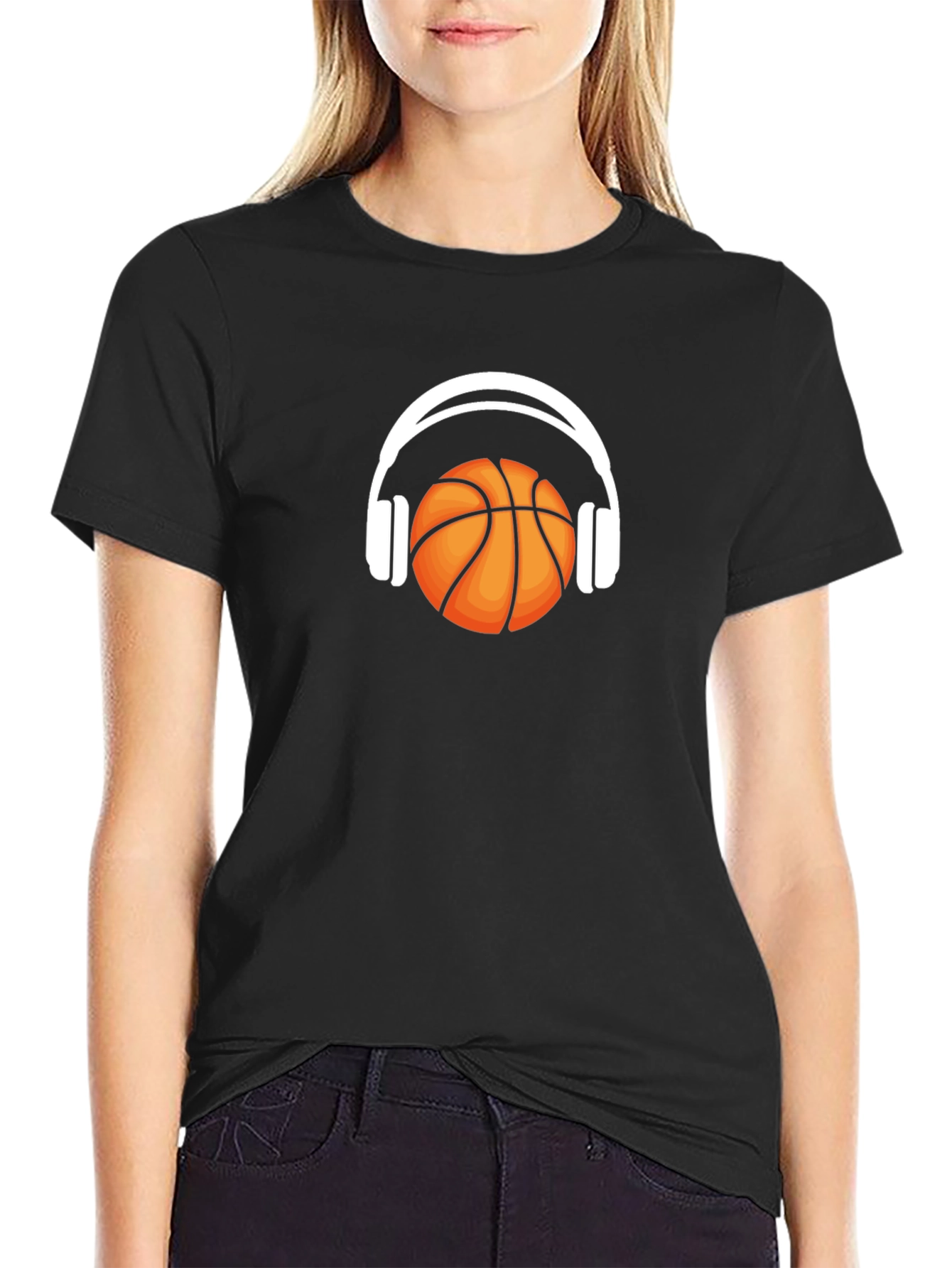 Basketball Headphones Graphic T-Shirt - Stylish Mens Tee