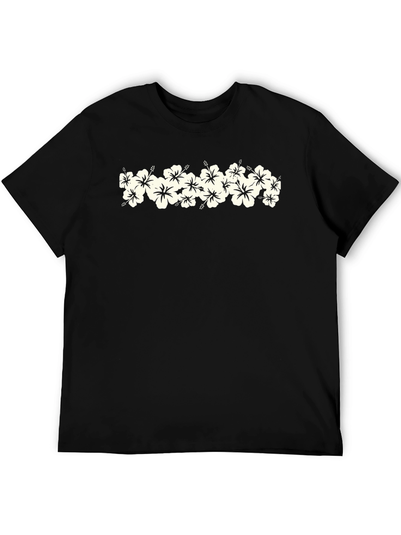 Floral Hibiscus Graphic Black T-Shirt