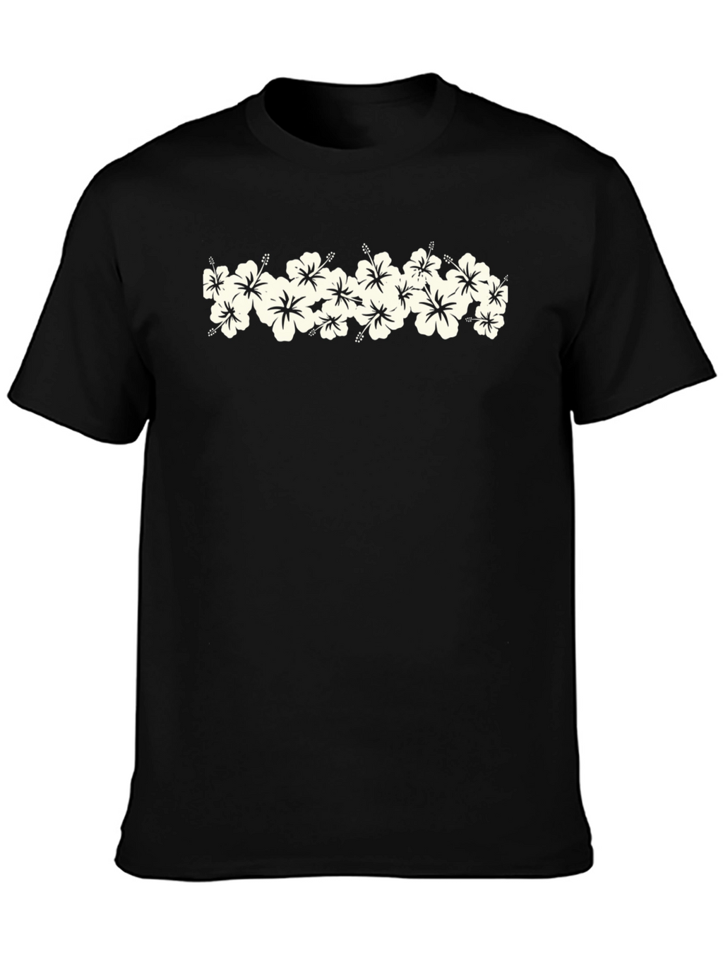 Floral Hibiscus Graphic Black T-Shirt
