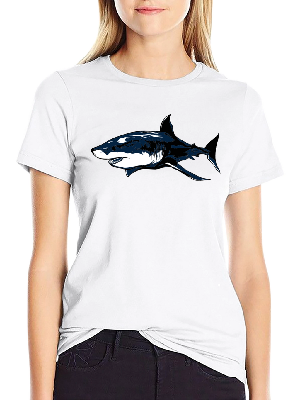Shark Graphic Black T-Shirt - Cool Casual Tee