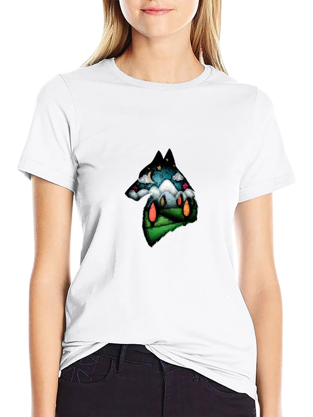 Wolf Landscape Graphic T-Shirt - Unique Design