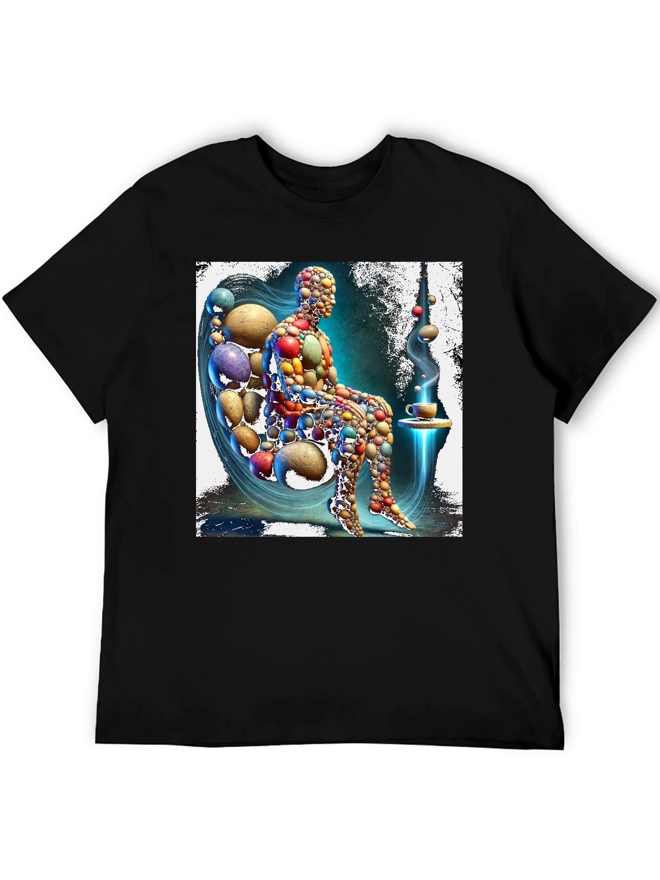 Abstract Pebble Person Black T-Shirt