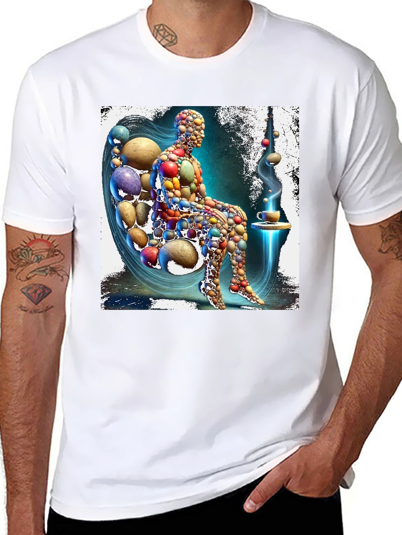 Abstract Pebble Person Black T-Shirt