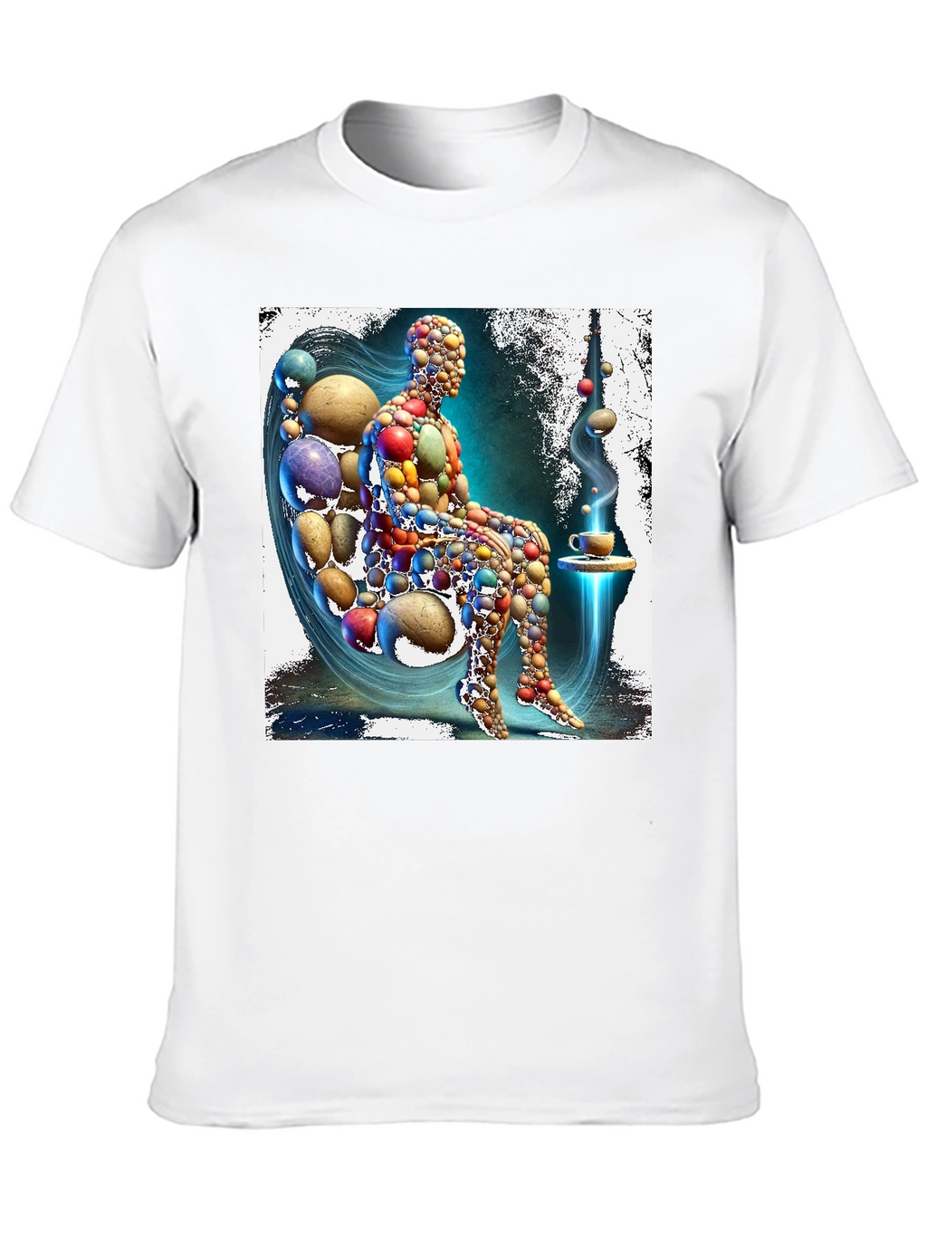 Abstract Pebble Person Black T-Shirt