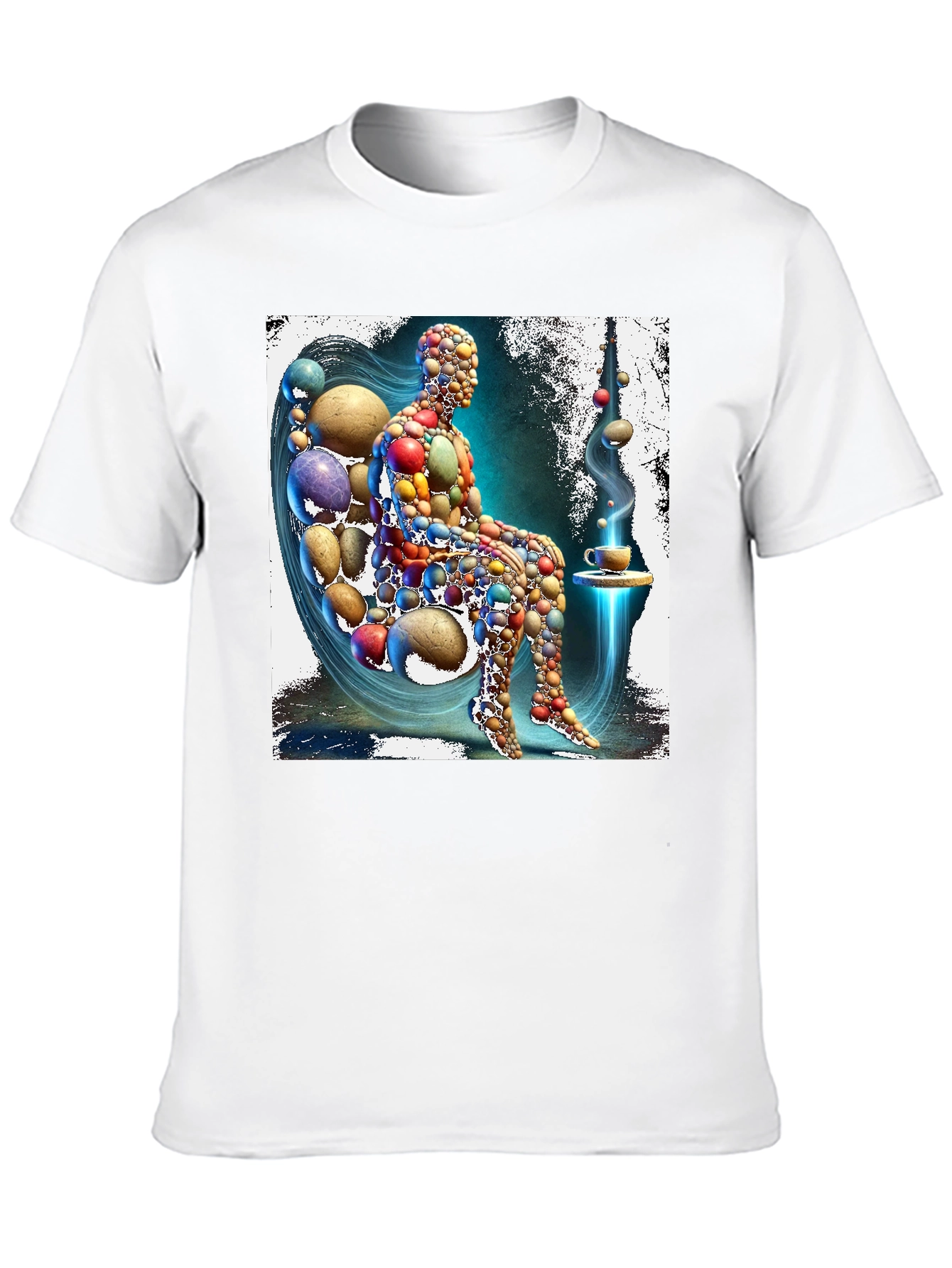 Abstract Pebble Person Black T-Shirt