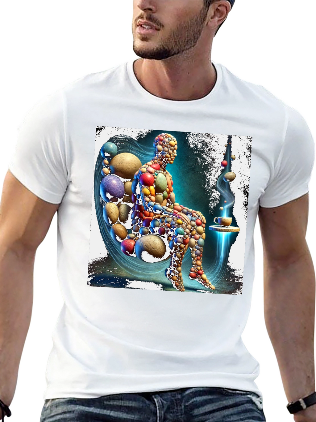 Abstract Pebble Person Black T-Shirt